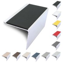 60mm x 55mm Rakeback Aluminium Stair Nosing With Non Slip PVC Insert
