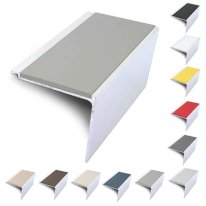 60mm x 55mm Rakeback Aluminium Stair Nosing With Non Slip PVC Insert