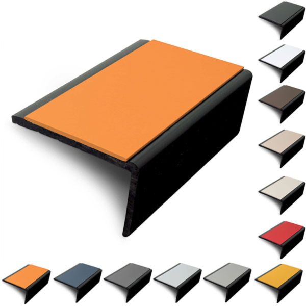 56 x 32.5mm Slimline PVC Hard Nose Stair Nosing with PVC Insert