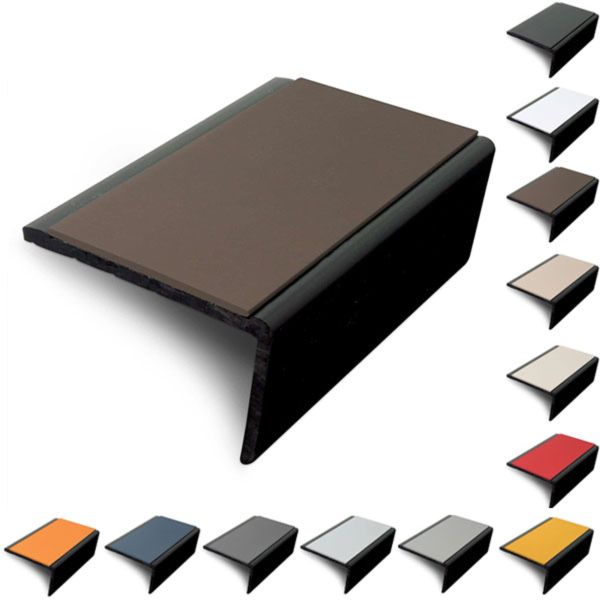 56 x 32.5mm Slimline PVC Hard Nose Stair Nosing with PVC Insert