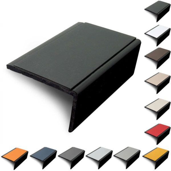 56 x 32.5mm Slimline PVC Hard Nose Stair Nosing with PVC Insert