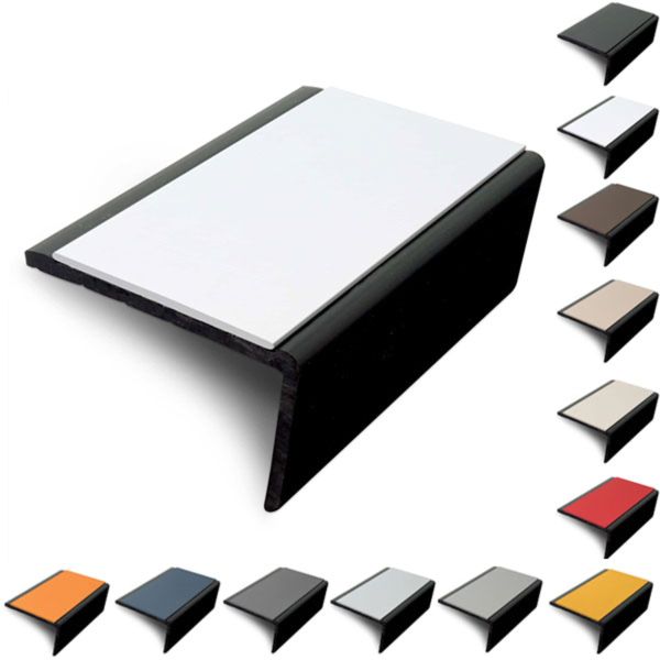 56 x 32.5mm Slimline PVC Hard Nose Stair Nosing with PVC Insert