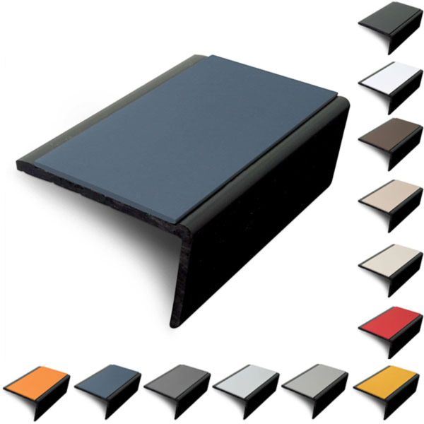 56 x 32.5mm Slimline PVC Hard Nose Stair Nosing with PVC Insert