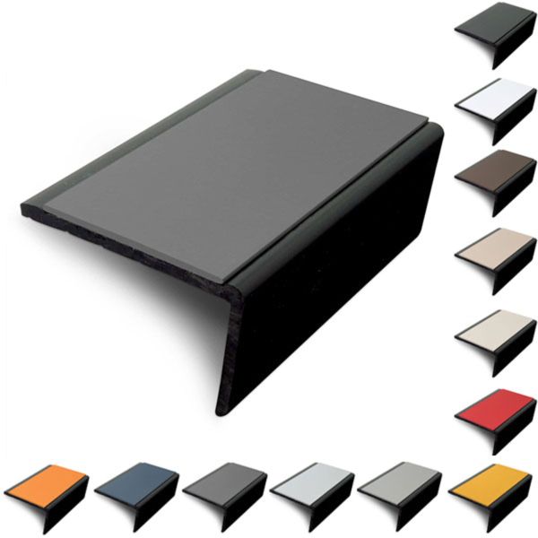 56 x 32.5mm Slimline PVC Hard Nose Stair Nosing with PVC Insert