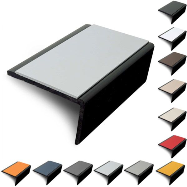 56 x 32.5mm Slimline PVC Hard Nose Stair Nosing with PVC Insert