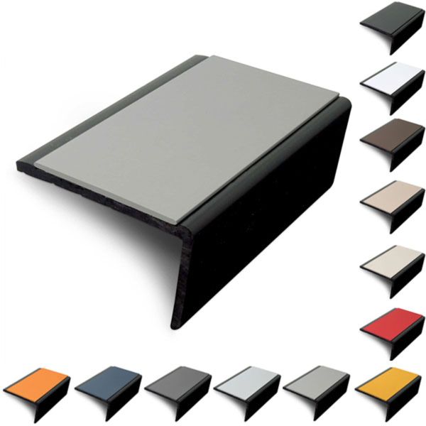 56 x 32.5mm Slimline PVC Hard Nose Stair Nosing with PVC Insert