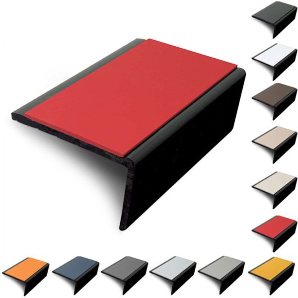 56 x 32.5mm Slimline PVC Hard Nose Stair Nosing with PVC Insert