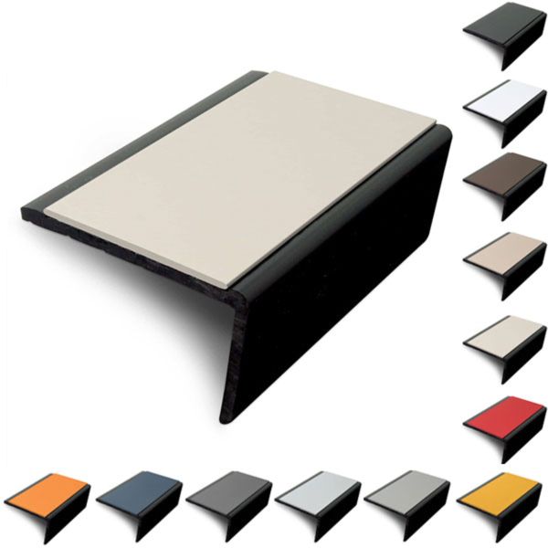 56 x 32.5mm Slimline PVC Hard Nose Stair Nosing with PVC Insert