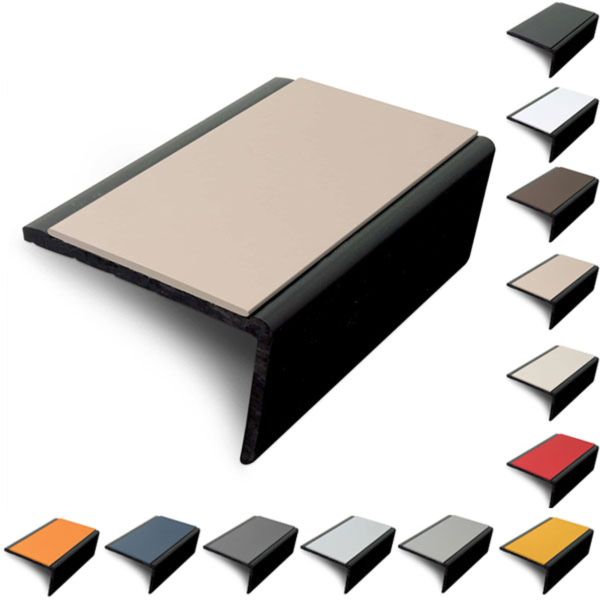 56 x 32.5mm Slimline PVC Hard Nose Stair Nosing with PVC Insert