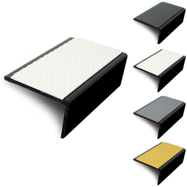 56 x 32.5mm Slimline Stair Nosing PVC Hard Nose With Tredsafe PVC Insert