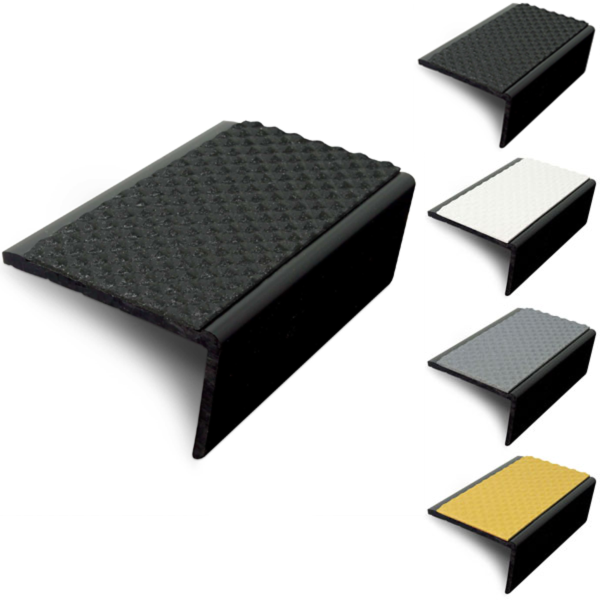 56 x 32.5mm Slimline Stair Nosing PVC Hard Nose With Tredsafe PVC Insert