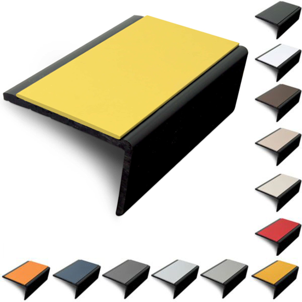 56 x 32.5mm Slimline PVC Hard Nose Stair Nosing with PVC Insert