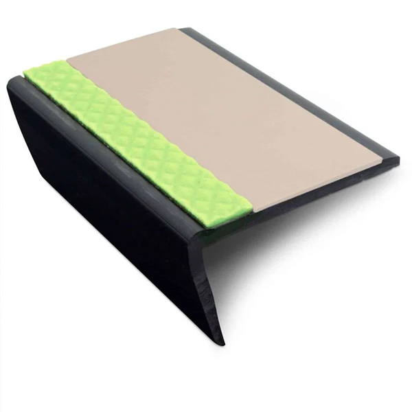 63mm × 35mm Bullnose PVC Hard Node Stair Nosing With Tredsafe PVC Insert