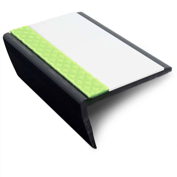 63mm × 35mm Bullnose PVC Hard Node Stair Nosing With Tredsafe PVC Insert