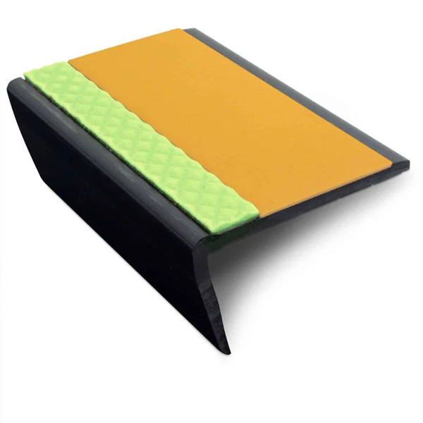 63mm × 35mm Bullnose PVC Hard Node Stair Nosing With Tredsafe PVC Insert