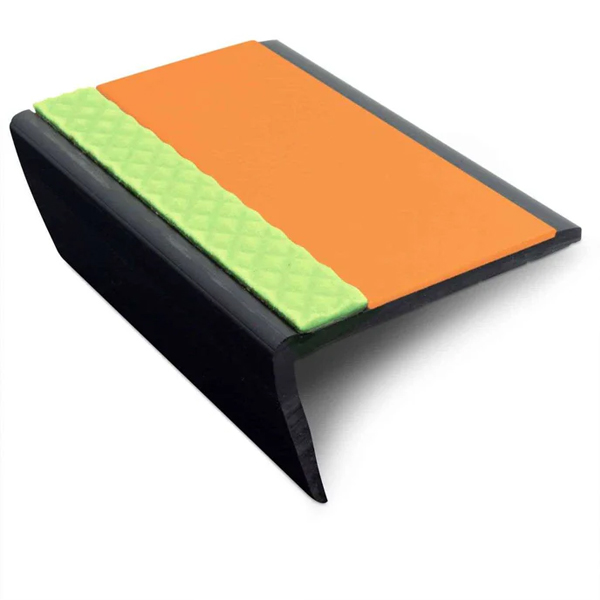 63mm × 35mm Bullnose PVC Hard Node Stair Nosing With Tredsafe PVC Insert