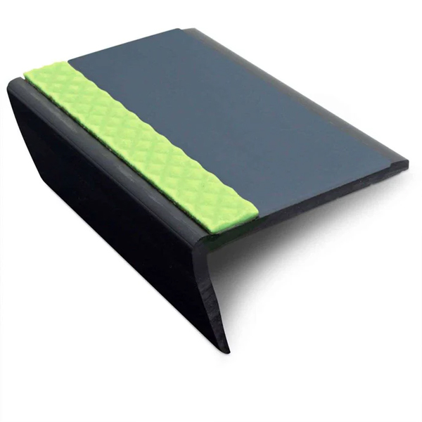 63mm × 35mm Bullnose PVC Hard Node Stair Nosing With Tredsafe PVC Insert