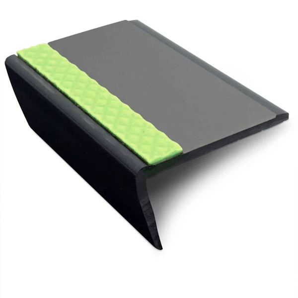 63mm × 35mm Bullnose PVC Hard Node Stair Nosing With Tredsafe PVC Insert