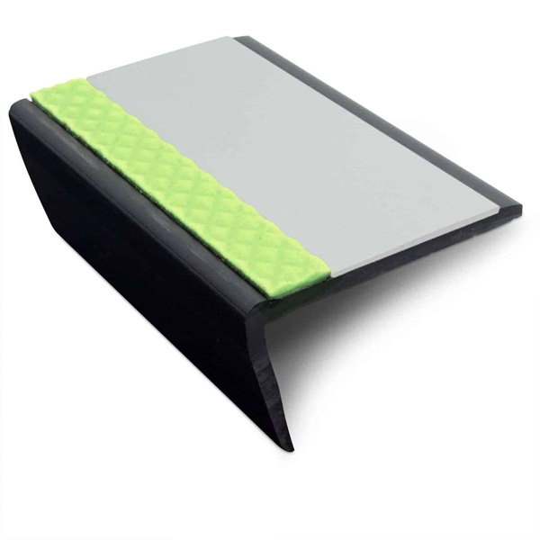 63mm × 35mm Bullnose PVC Hard Node Stair Nosing With Tredsafe PVC Insert