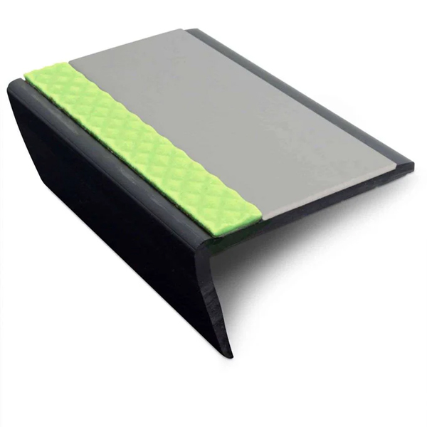 63mm × 35mm Bullnose PVC Hard Node Stair Nosing With Tredsafe PVC Insert