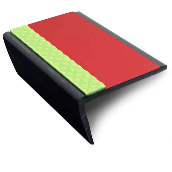 63mm × 35mm Bullnose PVC Hard Node Stair Nosing With Tredsafe PVC Insert