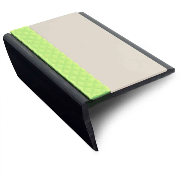 63mm × 35mm Bullnose PVC Hard Node Stair Nosing With Tredsafe PVC Insert