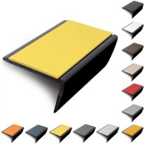  56 x 32.5mm Rakeback Slimline Hard Nose PVC Stair Nosing With PVC Insert