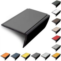  56 x 32.5mm Rakeback Slimline Hard Nose PVC Stair Nosing With PVC Insert