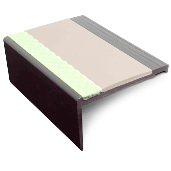67.5mm × 39mm Bullnose Hard Node Stair Nosing with PVC Insert