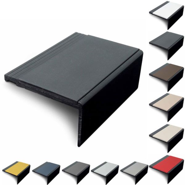 60.4 x 32mm PVC Hard Stair Nosing Non Slip PVC Insert