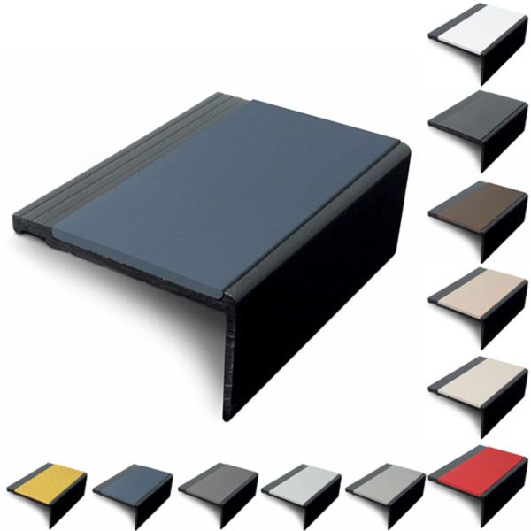 60.4 x 32mm PVC Hard Stair Nosing Non Slip PVC Insert