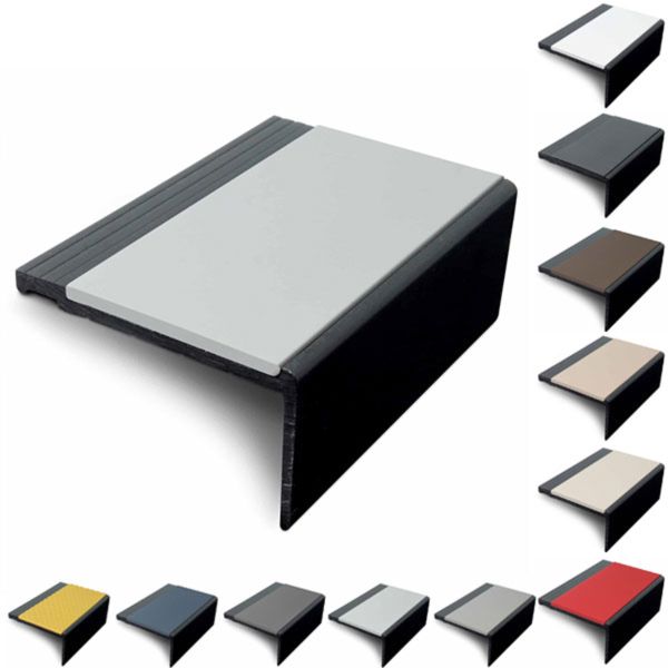 60.4 x 32mm PVC Hard Stair Nosing Non Slip PVC Insert
