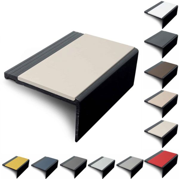 60.4 x 32mm PVC Hard Stair Nosing Non Slip PVC Insert