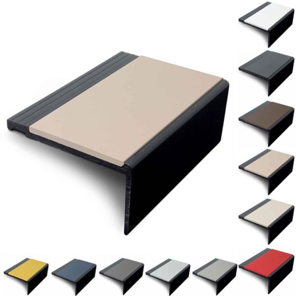 60.4 x 32mm PVC Hard Stair Nosing Non Slip PVC Insert