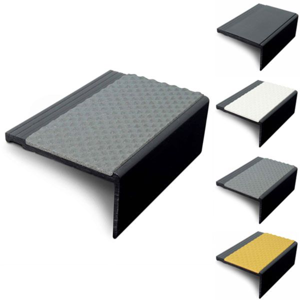 60 x 32mm  PVC Hard Nose Stair Nosing With Tredsafe PVC Insert