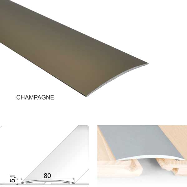 80mm Anodised Aluminium Self Adhesive Door Threshold Floor Trim