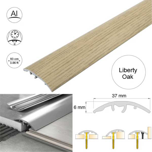 Aluminium Door Threshold Strip 37mm Wood Effect Floor Edging Strip