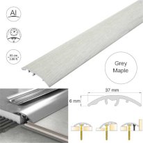 Aluminium Door Threshold Strip 37mm Wood Effect Floor Edging Strip