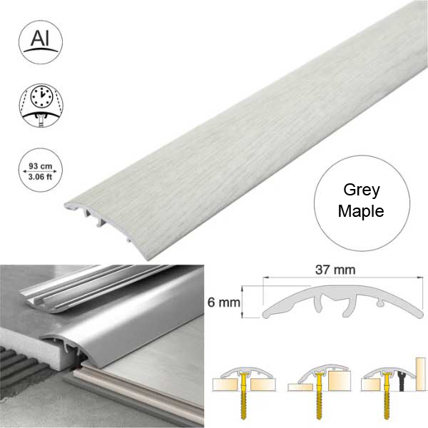 Aluminium Door Threshold Strip 37mm Wood Effect Floor Edging Strip