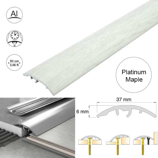 Aluminium Door Threshold Strip 37mm Wood Effect Floor Edging Strip
