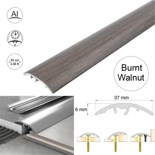 Aluminium Door Threshold Strip 37mm Wood Effect Floor Edging Strip