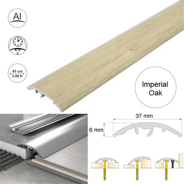 Aluminium Door Threshold Strip 37mm Wood Effect Floor Edging Strip