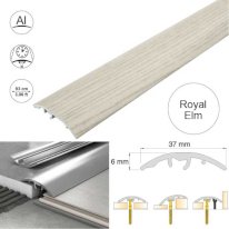 Aluminium Door Threshold Strip 37mm Wood Effect Floor Edging Strip