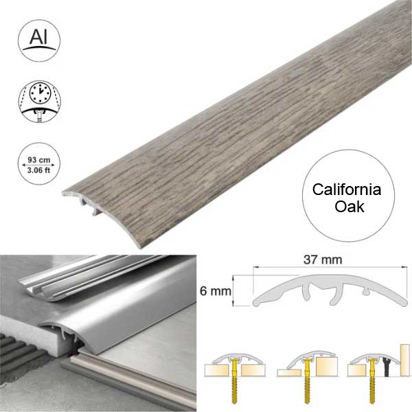 Aluminium Door Threshold Strip 37mm Wood Effect Floor Edging Strip