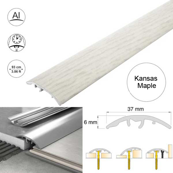 Aluminium Door Threshold Strip 37mm Wood Effect Floor Edging Strip