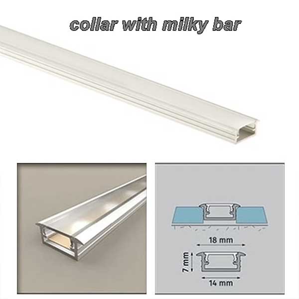 Aluminium PVC Collar Channel LED Strip Light Edge Profile Trim