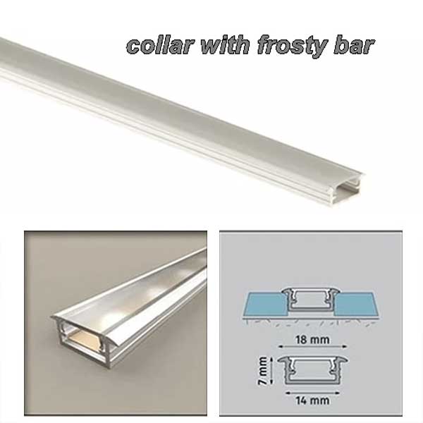 Aluminium PVC Collar Channel LED Strip Light Edge Profile Trim