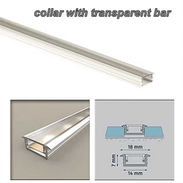 Aluminium PVC Collar Channel LED Strip Light Edge Profile Trim