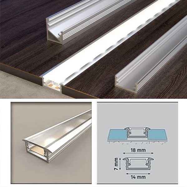 Aluminium PVC Collar Channel LED Strip Light Edge Profile Trim