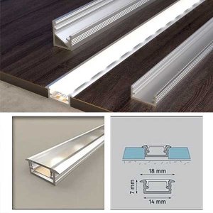 Aluminium PVC Collar Channel LED Strip Light Edge Profile Trim